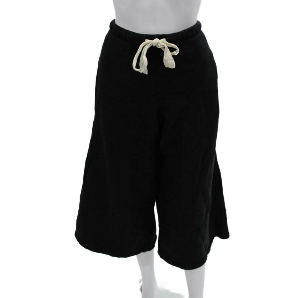 G. Unisex Sweat Shorts Black Drawstring Cotton Viscose 24in Inseam Size M